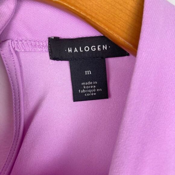 Halogen Nordstrom Pink Tulle Twisted Round Neck Sleeveless Blouse Top Office M - Picture 4 of 7